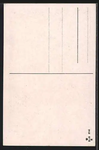 Künstler-AK Willi Scheuermann: Pst...Pst!!, Amor vor Bühnenvorhang