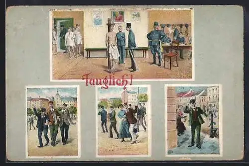 Künstler-AK Soldat besteht den Tauglichkeitstest