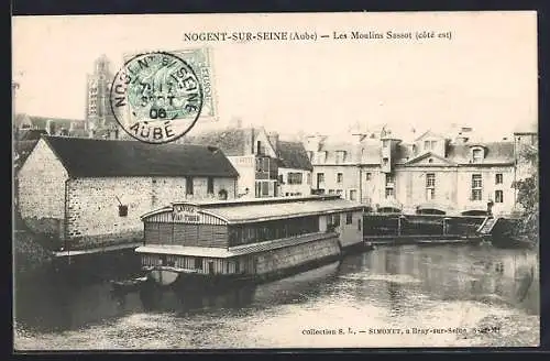 AK Nogent-sur-Seine, Les Moulins Sassot, côté est
