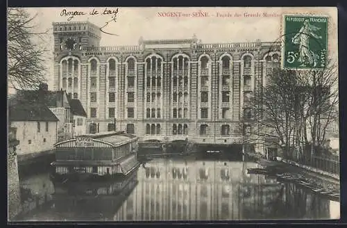 AK Nogent-sur-Seine, Facade des Grands Moulins