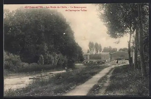 AK Arcis-sur-Aube, Les Bords de l`Aube, Le Remorqueur de l`entreprise Vallet