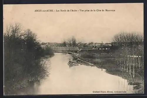 AK Arcis-sur-Aube, Les Bords de l`Aube, Vue prise de la Côte de Montreux