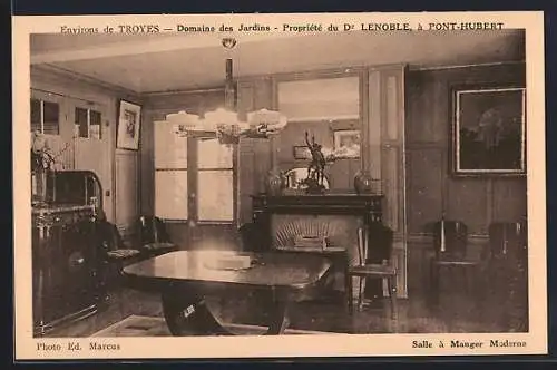 AK Pont-Hubert, Domaine des Jardins, salle à manger moderne de la propriété du Dr Lenoble