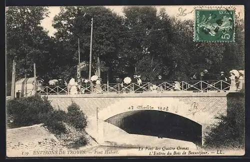 AK Troyes, Le Pont des Quatre Ormes et l`Entrée du Bois de Beauséjour