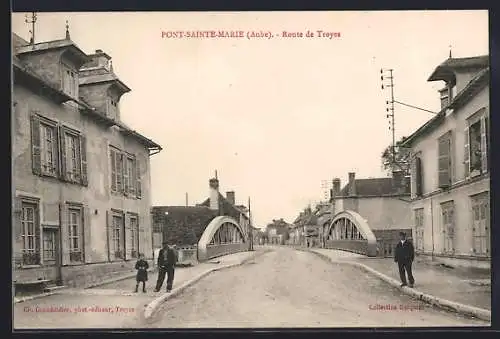 AK Pont-Sainte-Marie, Route de Troyes et vue sur le pont