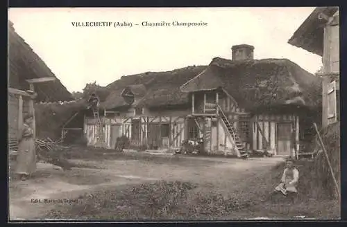 AK Villechetif, Chaumière Champenoise