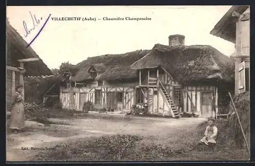 AK Villechetif, Chaumière Champenoise