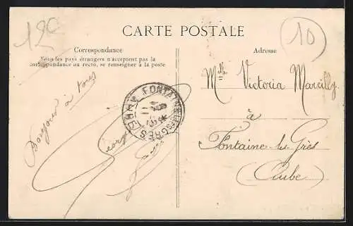 AK Sainte-Savine, La Poste et l`Église du XVIe siècle près de Troyes