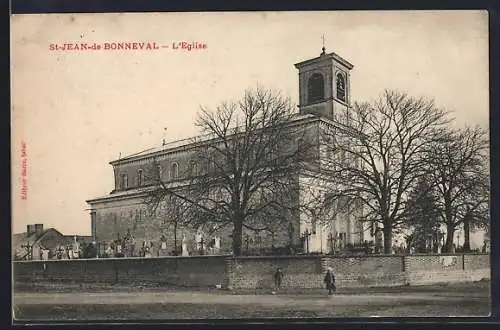 AK Saint-Jean-de-Bonneval, L`Église et les arbres en hiver
