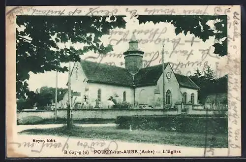 AK Pougy-sur-Aube, L`Église