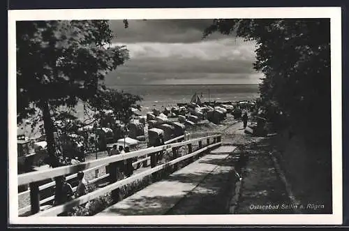AK Sellin a. Rügen, Ostseebad, Strandpartie