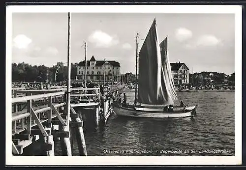 AK Kühlungsborn, Ostseebad, Segelboote an der Landungsbrücke