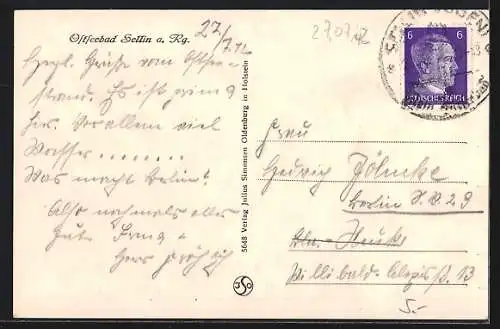 AK Sellin a. Rg., Ostseebad, Strandpartie mit Gasthaus, 