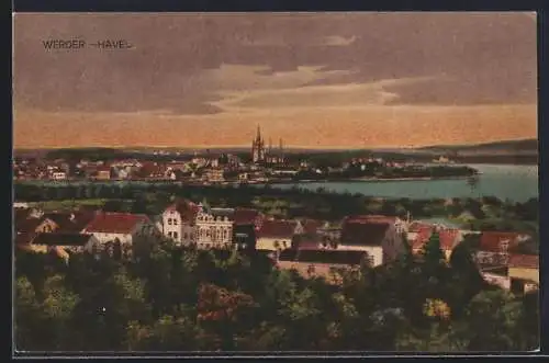 AK Werder /Havel, Teilansicht mit Kirche