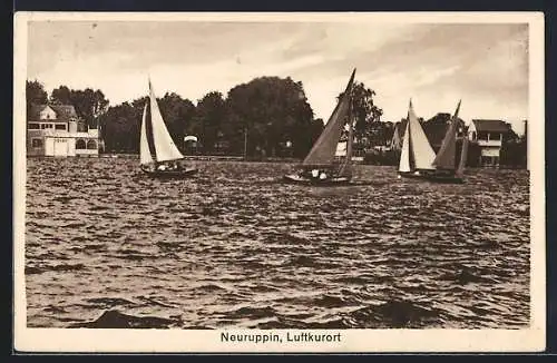 AK Neuruppin, Segelboote vor dem Ort