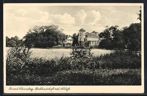 AK Rheinsberg, Parklandschaft mit Schloss