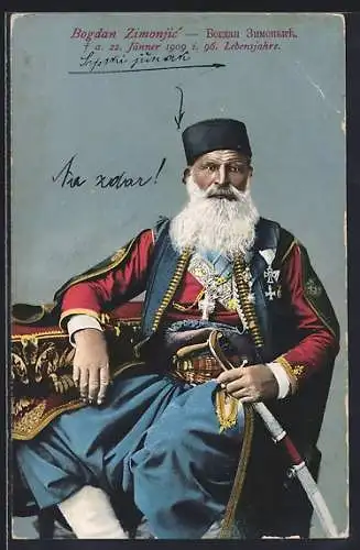 AK Bogdan Zimonjic, serb. orthodoxer Priester, Freiheitskämpfer gegen Türken