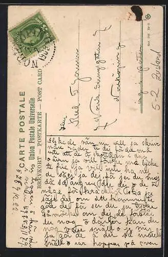 AK Damen umwerben einen Herrn, Jugendstil