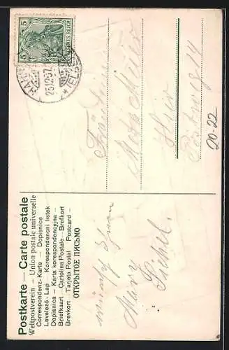 AK Lebkuchen mit Frau