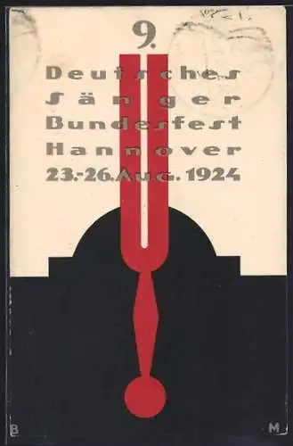 AK Hannover, 9. Deutsches Sänger-Bundesfest 23.-26. August 1924