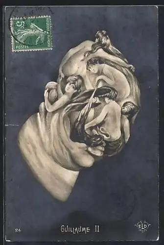 AK Kaiser Wilhelm II., Metamorphose