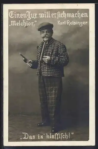 AK Köln, Melchior Karl Reisinger mit Pfeife