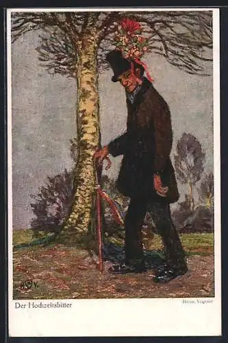 Künstler-AK sign. Heinr. Vogeler: der Hochzeitsbitter