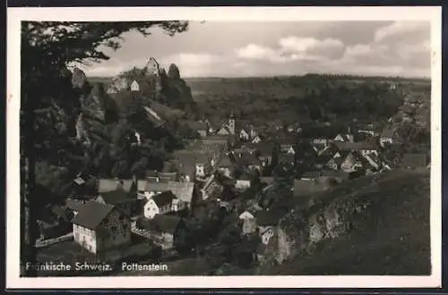 AK Pottenstein, Generalansicht mit Burg und Umgebung