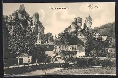 AK Tüchersfeld, Strassenpartie mit Häusern