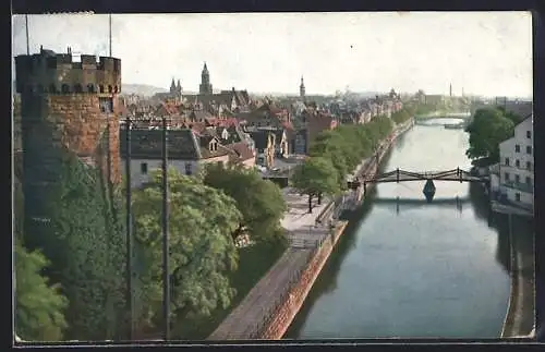 AK Heilbronn, Teilansicht mit Brücke