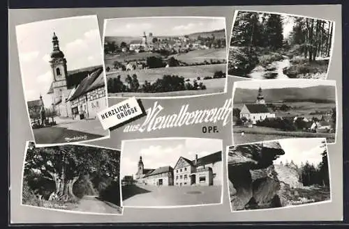 AK Neualbenreuth /Opf., Marktplatz, Alte Buche, Grandfelsen