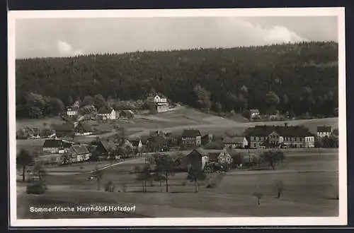 AK Herrndorf-Hetzdorf, Gesamtansicht aus der Vogelschau
