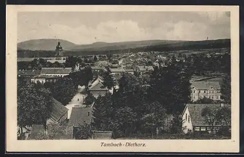 AK Tambach-Dietharz, Ortspanorama mit Kirchturm