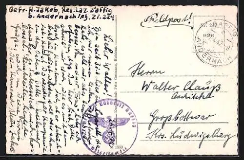 AK Saffig bei Audernach, Ruine Wernerseck, Rauschmühle