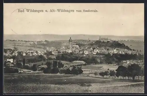 AK Bad Wildungen, Panoramablick vom Sonderrain