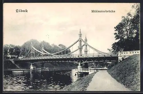 AK Lübeck, Blick auf die Mühlentorbrücke