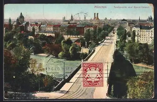 AK München, Totalansicht vom Maximilianeum aus gesehen
