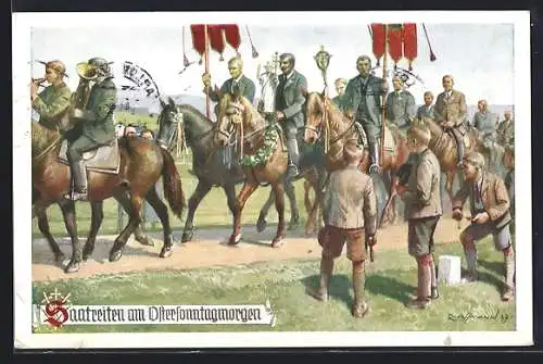 Künstler-AK Richard Assmann: Saatreiten am Ostersonntagmorgen