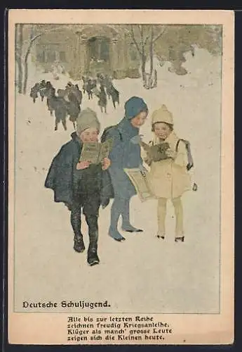 Künstler-AK Brynolf Wennerberg: Deutsche Schuljugend