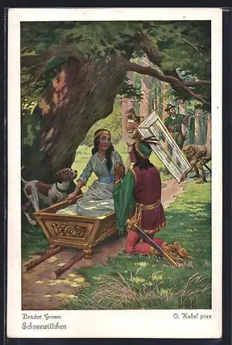 Künstler-AK Otto Kubel: Schneewittchen erwacht & sieht den Prinzen