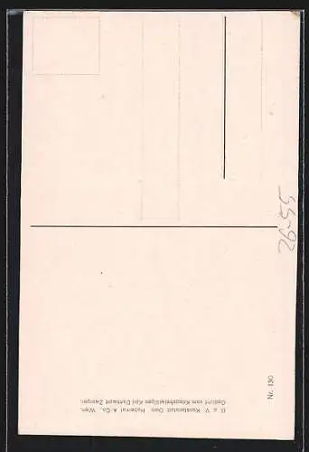 Künstler-AK F. Gareis: Traurige Frau sitzt an einem Tisch mit dem Foto eines Soldaten