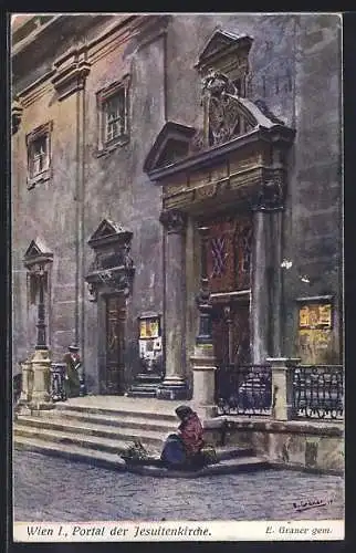 Künstler-AK Ernst Graner: Wien, Portal der Jesuitenkirche