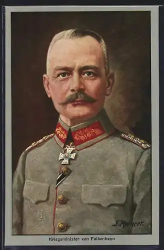 AK Heerführer Genralstabschef von Falkenhayn in Uniform