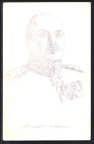 Künstler-AK Porträt von Alexander von Kluck mit Orden