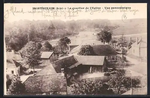 AK Montsuzain, Vue panoramique du quartier de l`Église