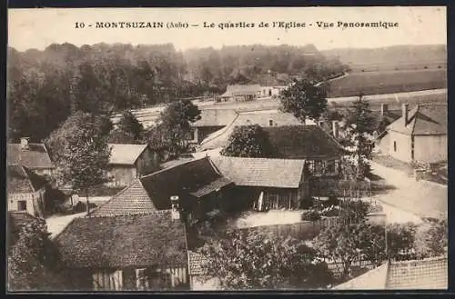 AK Montsuzain, Le quartier de l`Église, Vue Panoramique