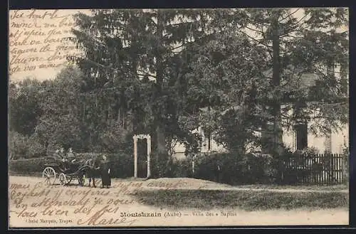 AK Montsuzain, Villa des Sapins avec calèche devant l`entrée