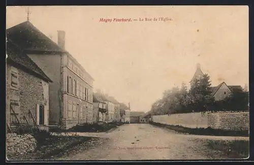 AK Magny-Fouchard, La Rue de l`Église