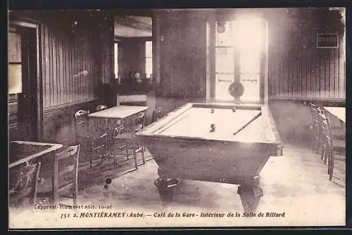 AK Montiéramey, Café de la Gare, Intérieur de la Salle de Billard