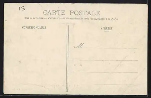 AK Lusigny, Route Nationale bordée d`arbres et maisons rurales